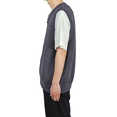 crepuscule [ Moss Stitch Zip Vest ] INDIGO