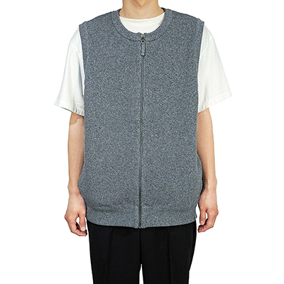 crepuscule [ Moss Stitch Zip Vest ] BLUE