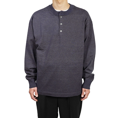 crepuscule [ Henry Neck L/S ] INDIGO