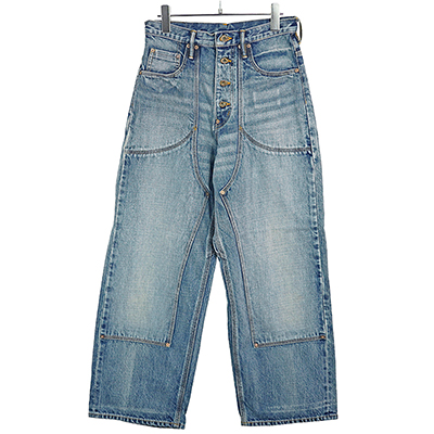 SUGARHILL [ FADE DOUBLE KNEE DENIM PANTS ] FADED INDIGO