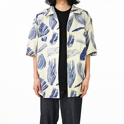 Sasquatchfabrix. [ MOKUME STAMP H/S SHIRT ] OFF WHITE