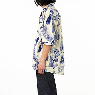 Sasquatchfabrix. [ MOKUME STAMP H/S SHIRT ] OFF WHITE