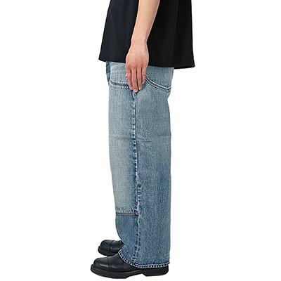 SUGARHILL [ FADE DOUBLE KNEE DENIM PANTS ] FADED INDIGO