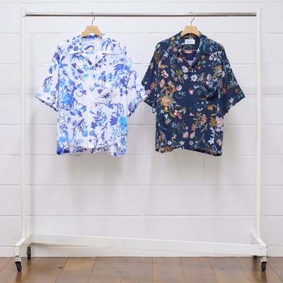 UNUSED [ US2217 (Flower print short sleeve shirt) ] BLACK