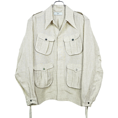 SUGARHILL [ Silk Linen Stripe Fatigue Shirt ] OFF WHITE