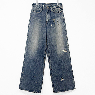 SUGARHILL [ FADED MODERN DENIM WIDE TROUSERS ] FADED INDIGO