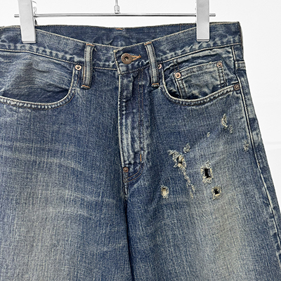SUGARHILL [ FADED MODERN DENIM WIDE TROUSERS ] FADED INDIGO