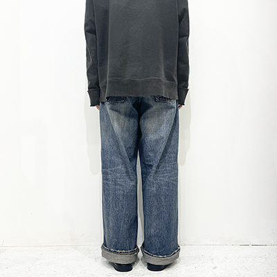 SUGARHILL [ FADED MODERN DENIM WIDE TROUSERS ] FADED INDIGO
