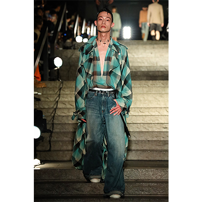 SUGARHILL [ FADED MODERN DENIM WIDE TROUSERS ] FADED INDIGO