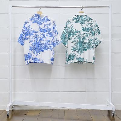 UNUSED [ US2418 (4 continents print short sleeve shirt) ]