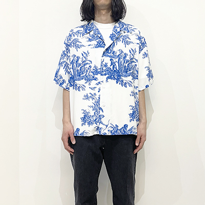 UNUSED [ US2418 (4 continents print short sleeve shirt) ]