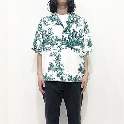 UNUSED [ US2418 (4 continents print short sleeve shirt) ]
