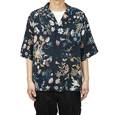 UNUSED [ US2217 (Flower print short sleeve shirt) ] BLACK