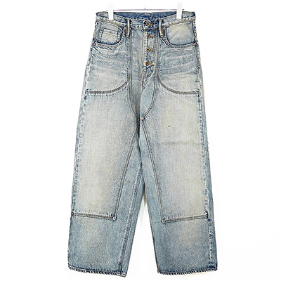 SUGARHILL [ FADED DOUBLE KNEE DENIM PANTS ] FADED INDIGO