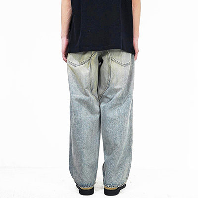 SUGARHILL [ FADED DOUBLE KNEE DENIM PANTS ] FADED INDIGO