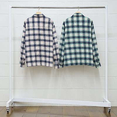 UNUSED [ US2338 (Ombre checked shirt) ] GREEN×CHARCOAL