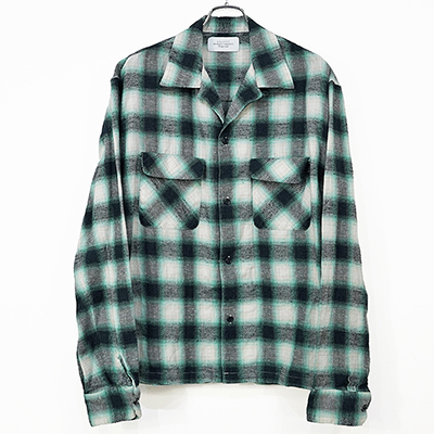 UNUSED [ US2338 (Ombre checked shirt) ] GREEN×CHARCOAL