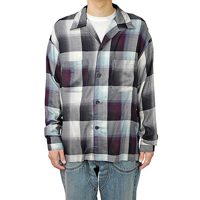 UNUSED [ US2146 (Ombre check open collar shirt) ] MIX | ロイド