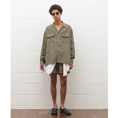 UNUSED [ US2333 (Open collar shirt) ] OLIVE