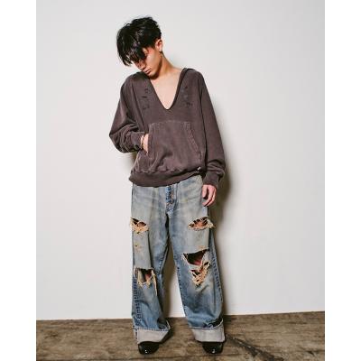SUGARHILL [ RIPPED HOODIE ] DARK PURPLE