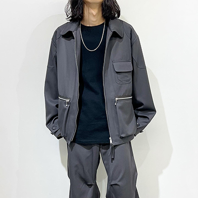 MATSUFUJI [ Wool Cargo Pocket Work Jacket ] CHARCOAL