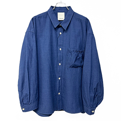 refomed [ WRIST PATCH WIDE SHIRT "CHAMBRAY" ] NAVY