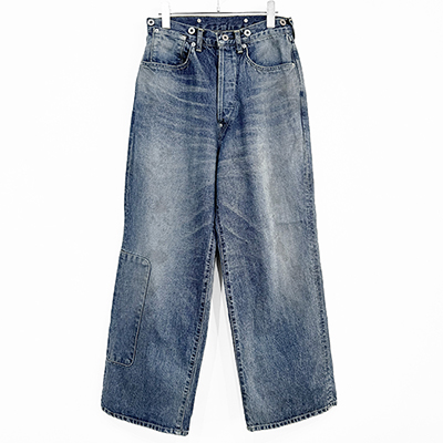 refomed [ RIGHT HANDED DENIM PANTS "USED" ] USED WASH