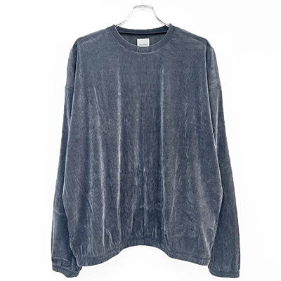 Sasquatchfabrix. [ MESH VELOUR L/S SMOCK ] BLUE GRAY