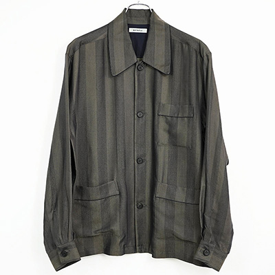 MATSUFUJI [ Satin Stripe Jacket ] CHA×NVY