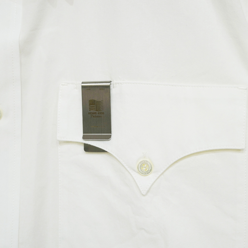 DAIRIKU [ Flower Cross Em Shirt with Money Clip ] Washer White