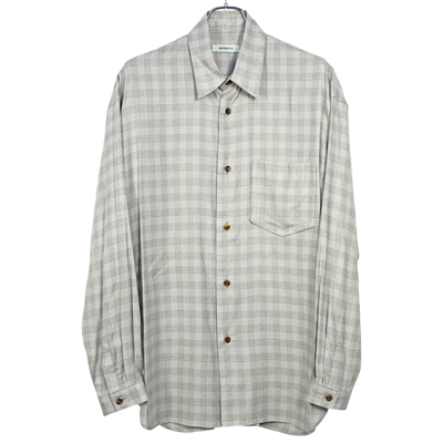 MATSUFUJI [ Flannel Check Utility Oversize Shirt ] BEIGE