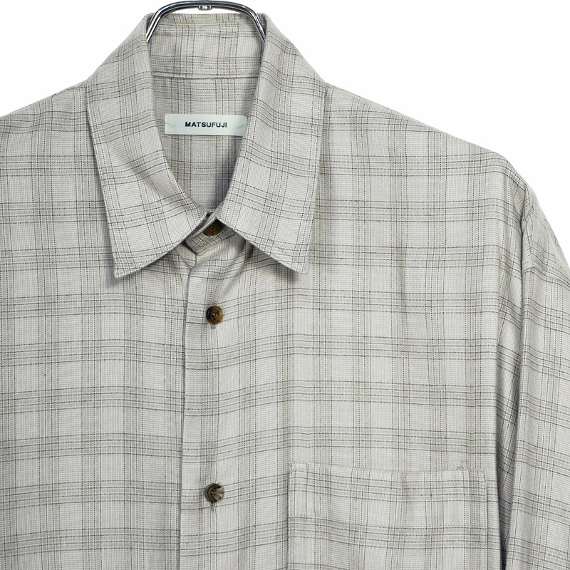MATSUFUJI [ Flannel Check Utility Oversize Shirt ] BEIGE | ロイド