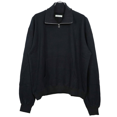 MATSUFUJI [ Ribbed Collar Sweat Shirt ] BLACK