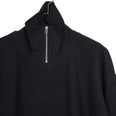 MATSUFUJI [ Ribbed Collar Sweat Shirt ] BLACK
