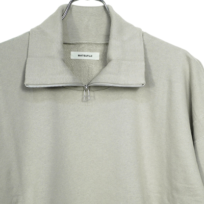 MATSUFUJI [ Ribbed Collar Sweat Shirt ] L.GRAY