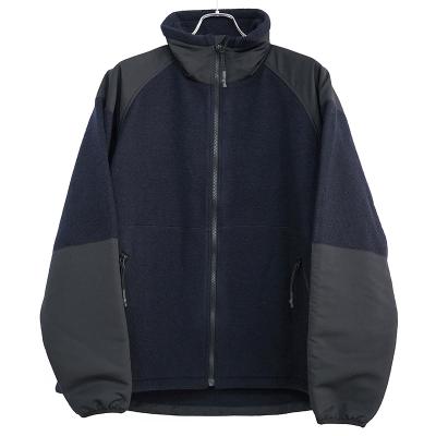 URU [ WOOL CASHMERE FLEECE ZIP UP BLOUSON ] D.NAVY