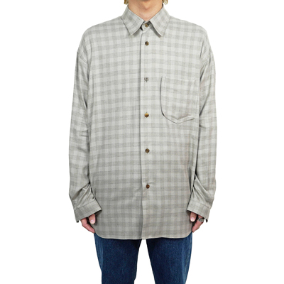 MATSUFUJI [ Flannel Check Utility Oversize Shirt ] BEIGE