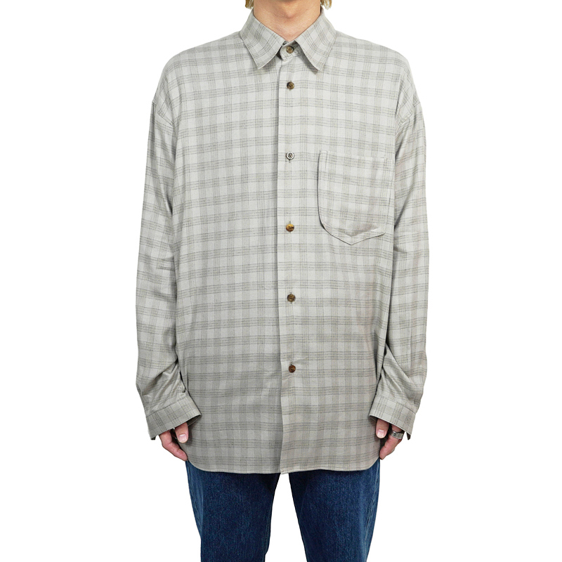 MATSUFUJI [ Flannel Check Utility Oversize Shirt ] BEIGE | ロイド