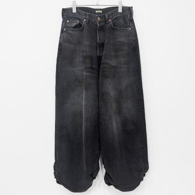 refomed [ FRESH MAN DENIM WIDE PANTS by EDWIN "USED" ] BLACK