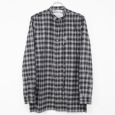 DAIRIKU [ Ribbon Tie Check Shirt ] Black