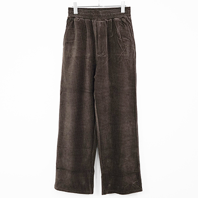 MATSUFUJI [ Velor Block Check Jacquard Pants ] BROWN