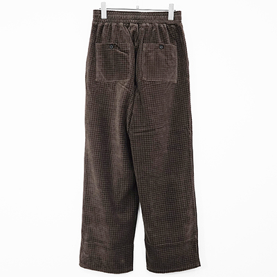 MATSUFUJI [ Velor Block Check Jacquard Pants ] BROWN