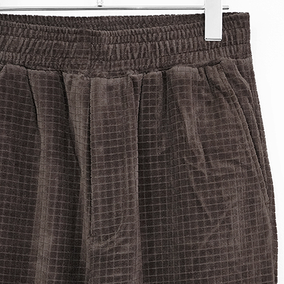 MATSUFUJI [ Velor Block Check Jacquard Pants ] BROWN