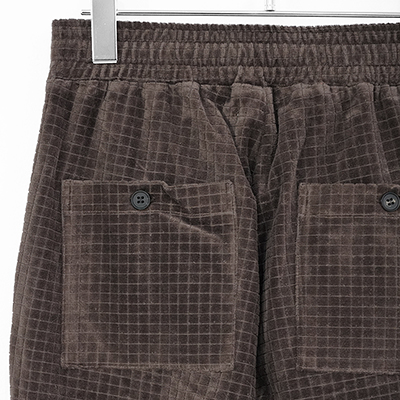 MATSUFUJI [ Velor Block Check Jacquard Pants ] BROWN