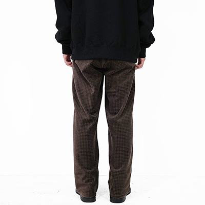 MATSUFUJI [ Velor Block Check Jacquard Pants ] BROWN