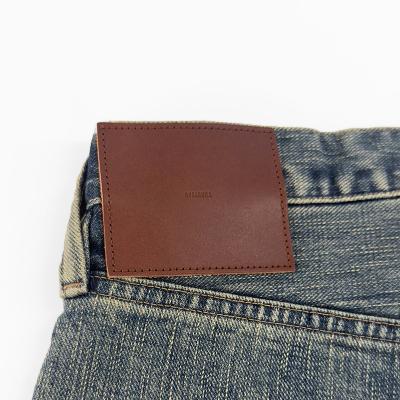 SUGARHILL [ DAMAGED MODERN DENIM PANTS WIDE CUT ] FADED INDIGO
