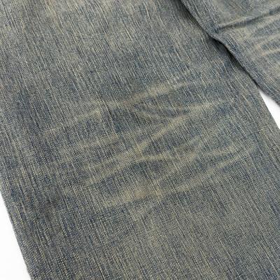 SUGARHILL [ DAMAGED MODERN DENIM PANTS WIDE CUT ] FADED INDIGO
