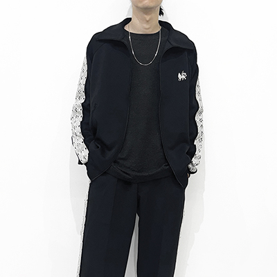 Sasquatchfabrix. [ LACE TAPE TRACK JACKET ] BLACK