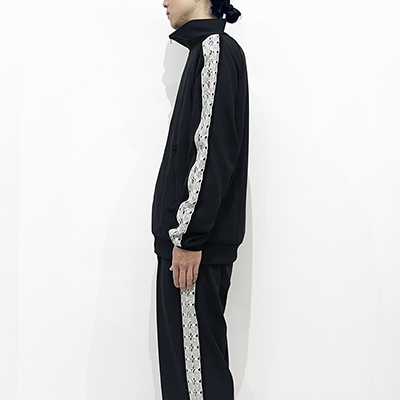 Sasquatchfabrix. [ LACE TAPE TRACK JACKET ] BLACK