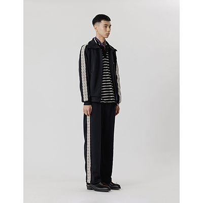 Sasquatchfabrix. [ LACE TAPE TRACK JACKET ] BLACK